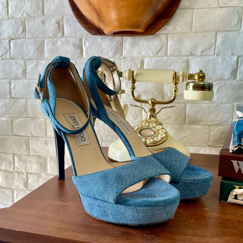 Jimmy Choo Blue Denim Heels